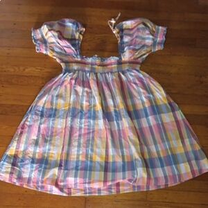 Urban Outfitters Pastel Plaid Off-Shoulder Top